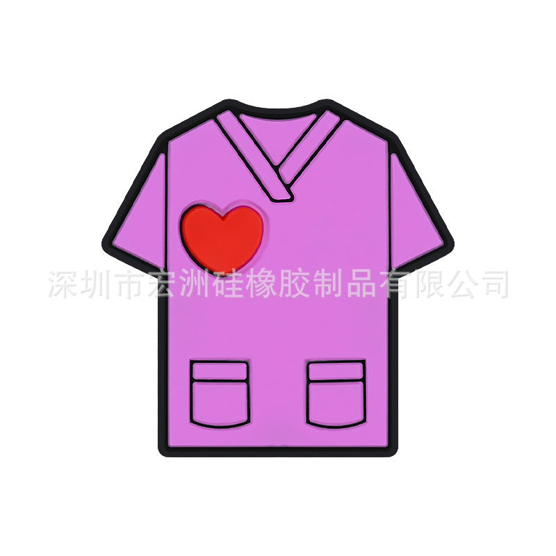 Wholesale 10pcs doctors and nurses series drop glue cartoon silicone beads